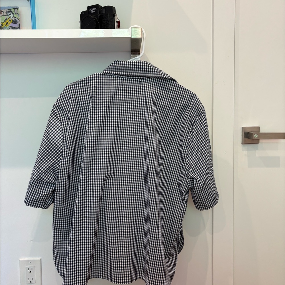NWT Toit Volant “Felix” shirt in navy gingham - Picture 6 of 6